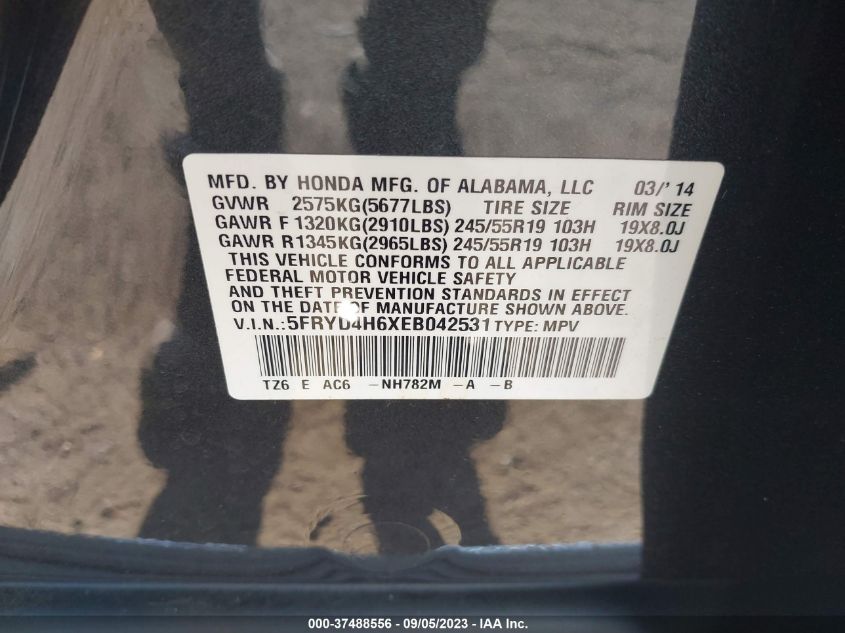 2014 ACURA MDX TECH/ENTERTAINMENT PKG - 5FRYD4H6XEB042531