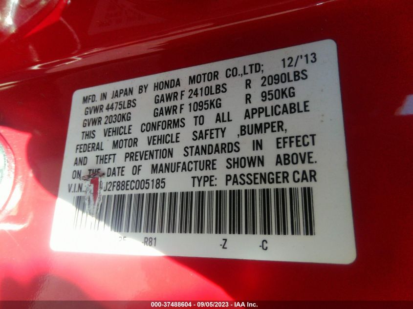 2014 ACURA TSX SPECIAL EDITION - JH4CU2F88EC005185