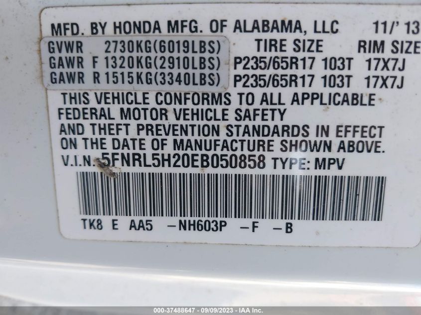 2014 HONDA ODYSSEY LX - 5FNRL5H20EB050858