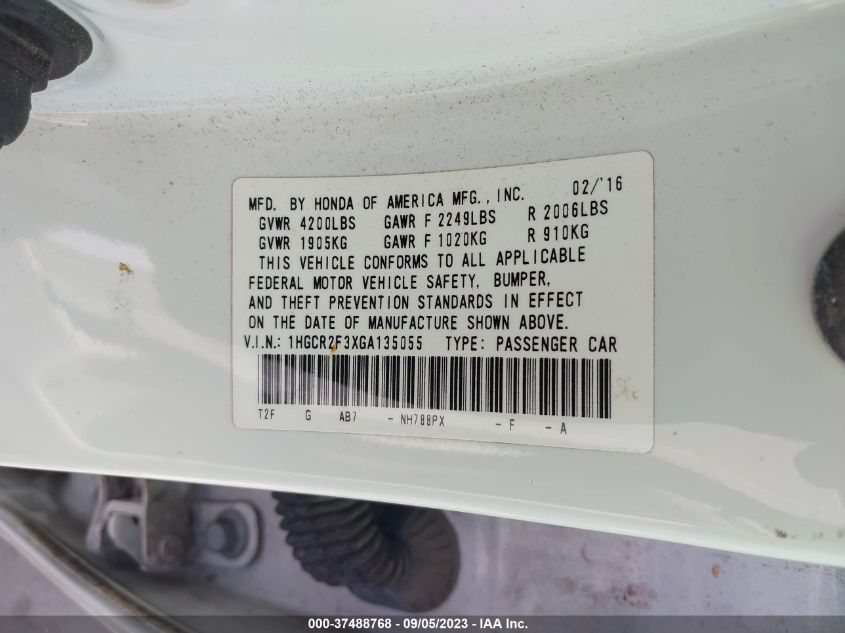 2016 HONDA ACCORD SEDAN LX - 1HGCR2F3XGA135055