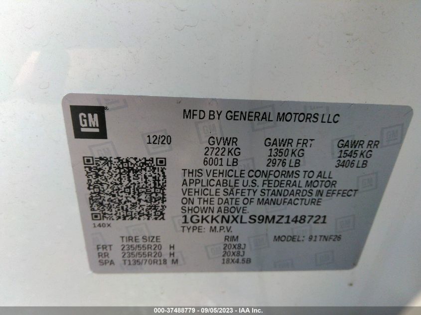 1GKKNXLS9MZ148721 GMC Acadia DENALI 9