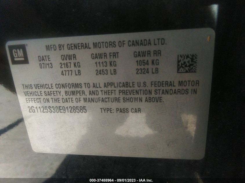 2014 CHEVROLET IMPALA LT - 2G1125S30E9128585