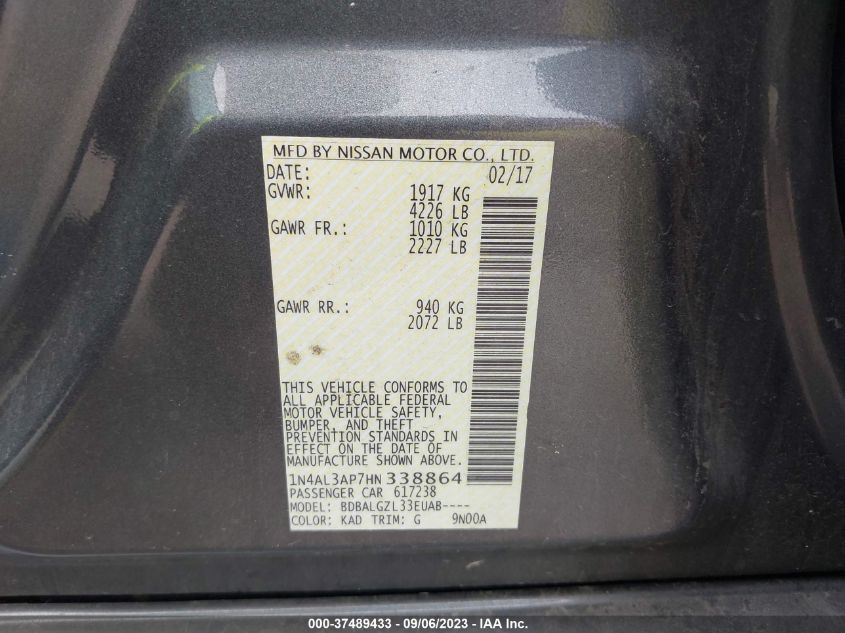 2017 NISSAN ALTIMA 2.5 S - 1N4AL3AP7HN338864