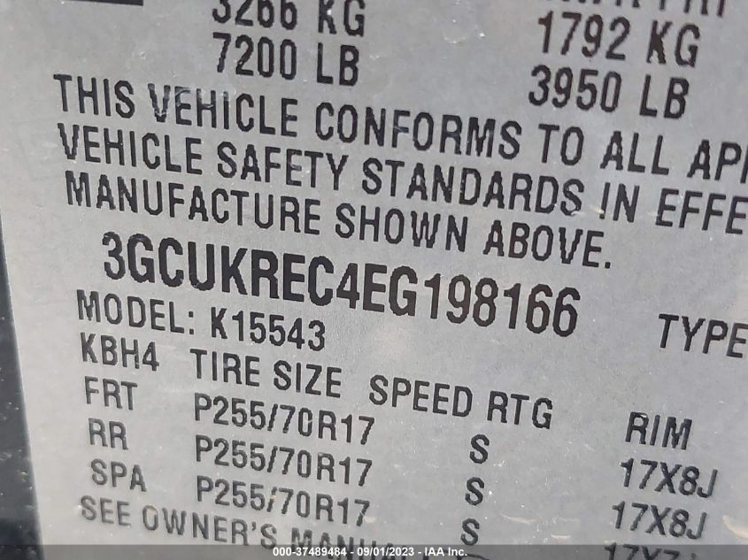 2014 CHEVROLET SILVERADO 1500 LT - 3GCUKREC4EG198166
