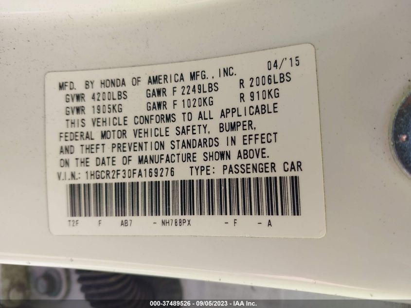 2015 HONDA ACCORD SEDAN LX - 1HGCR2F30FA169276