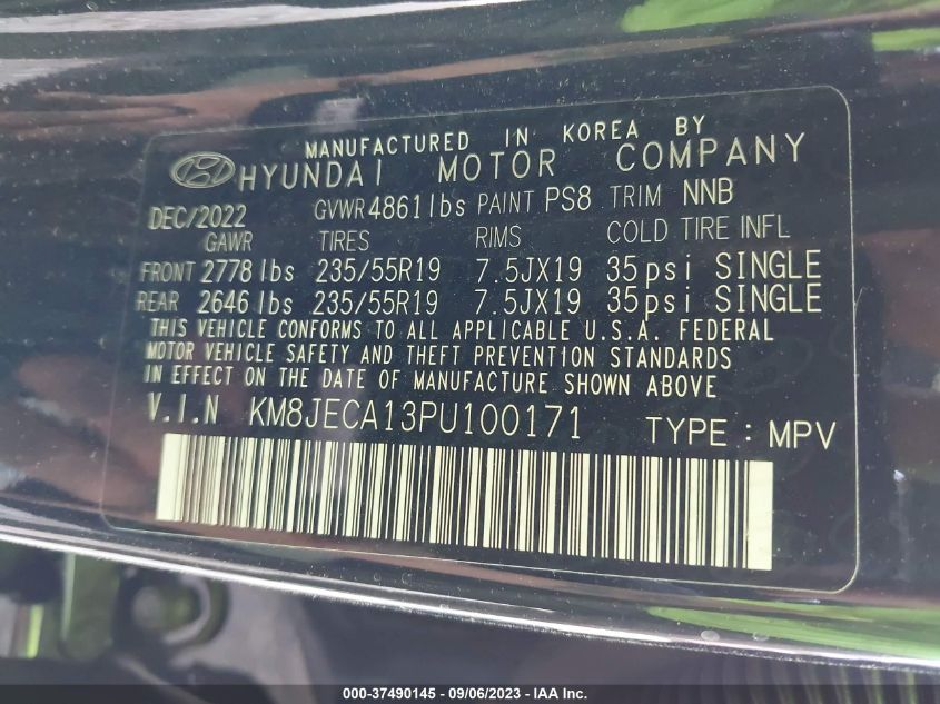 2023 HYUNDAI TUCSON HYBRID LIMITED KM8JECA13PU100171