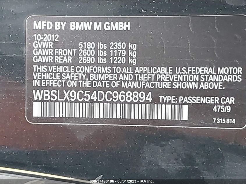 2013 BMW M6 WBSLX9C54DC968894