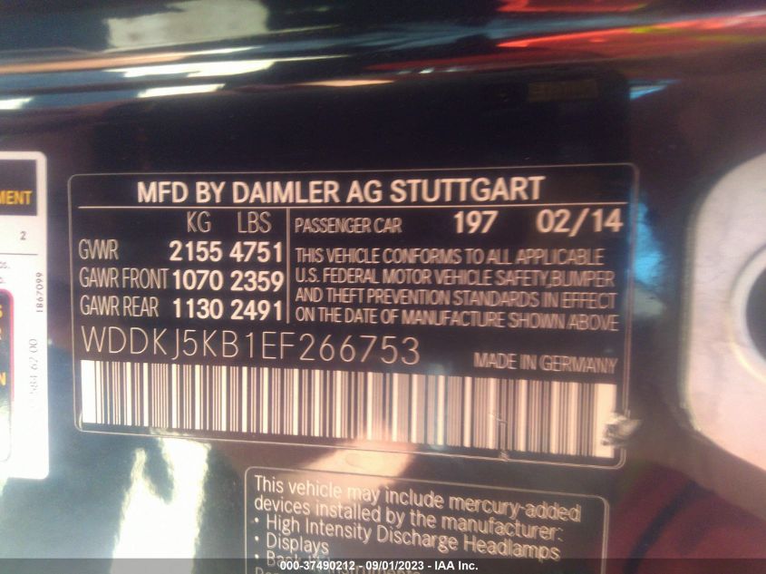 2014 MERCEDES-BENZ E 350 WDDKJ5KB1EF266753