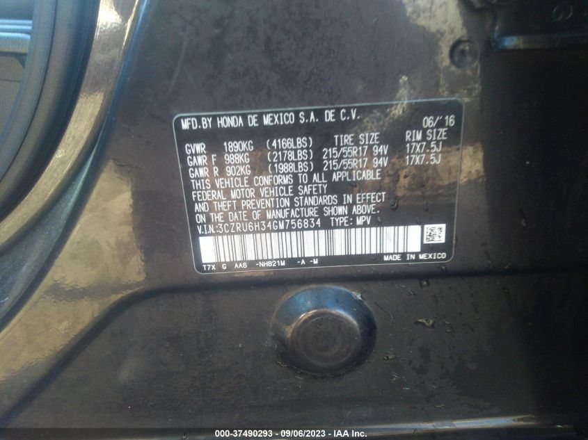 2016 HONDA HR-V LX - 3CZRU6H34GM756834