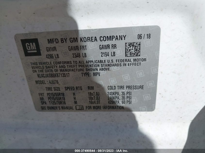 KL4CJASB6KB713517 Buick Encore PRE 9