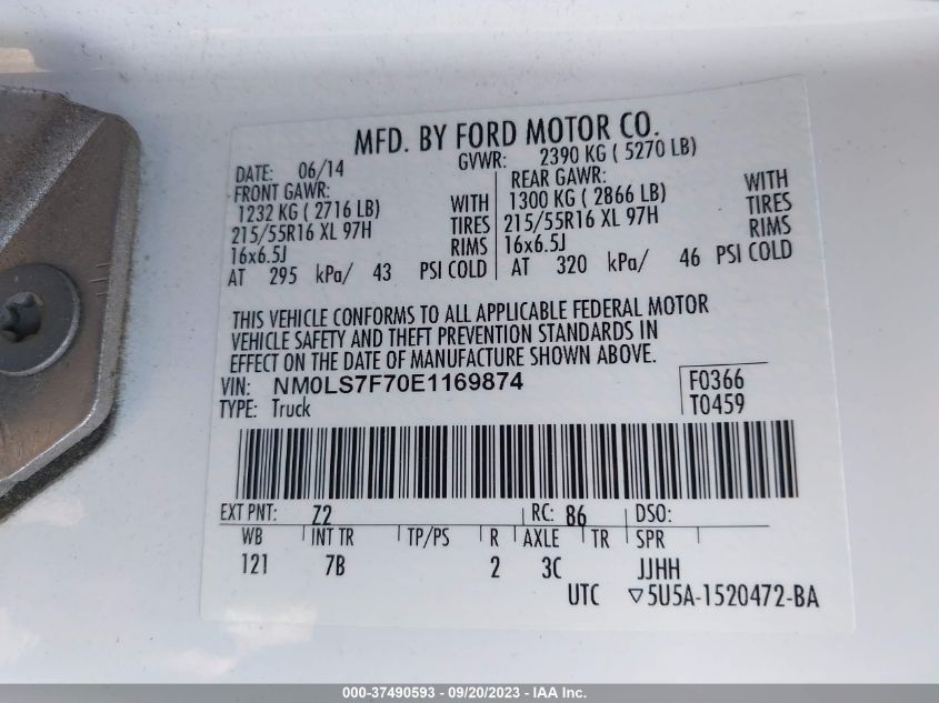 2014 FORD TRANSIT CONNECT XLT - NM0LS7F70E1169874