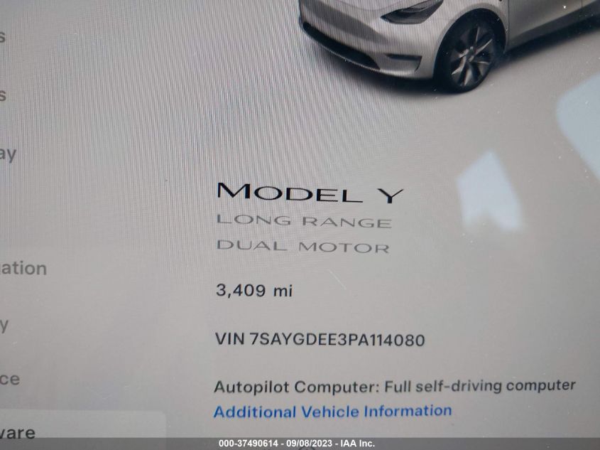 2023 TESLA MODEL Y LONG RANGE - 7SAYGDEE3PA114080