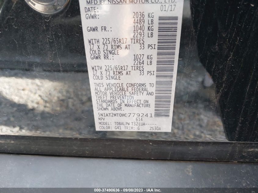 2017 NISSAN ROGUE S - 5N1AT2MT0HC779241