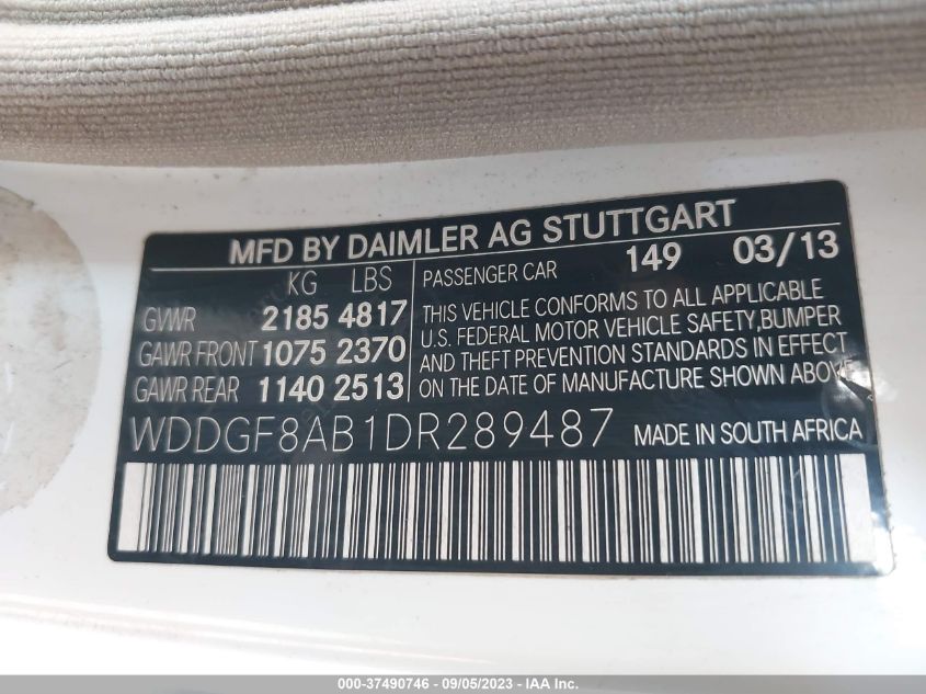 2013 MERCEDES-BENZ C-CLASS C 300 - WDDGF8AB1DR289487
