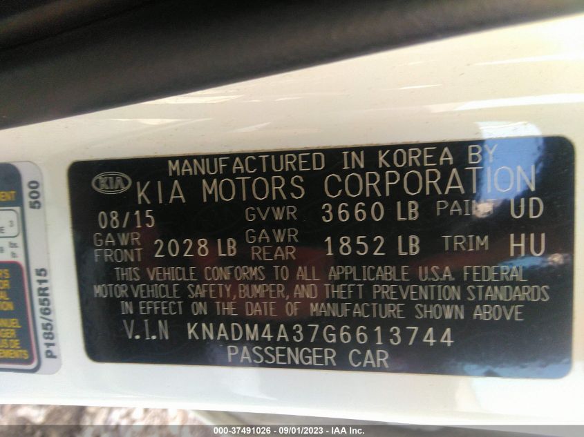 2016 KIA RIO LX - KNADM4A37G6613744
