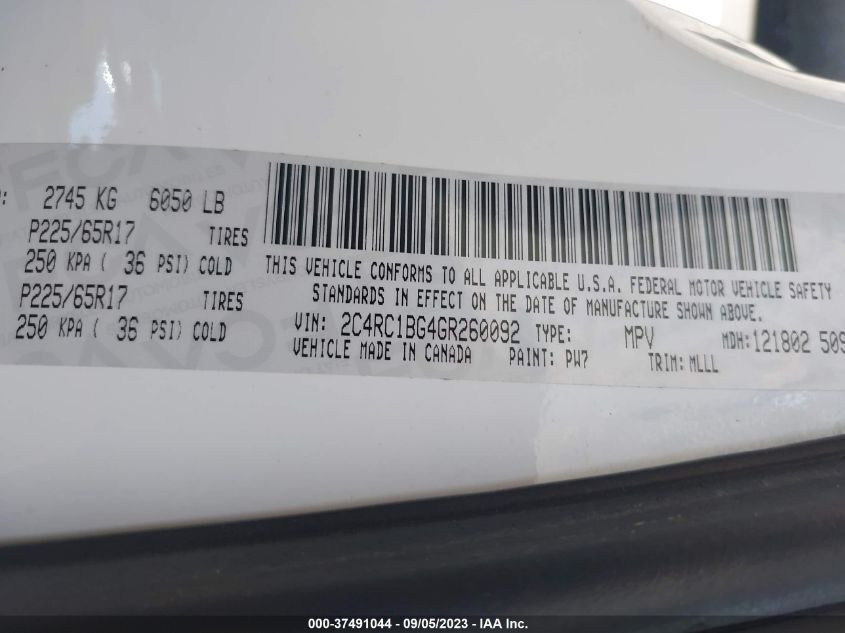 2016 CHRYSLER TOWN & COUNTRY TOURING - 2C4RC1BG4GR260092