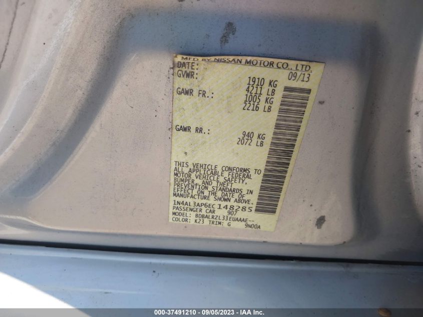 2014 NISSAN ALTIMA 2.5 S - 1N4AL3AP6EC148285