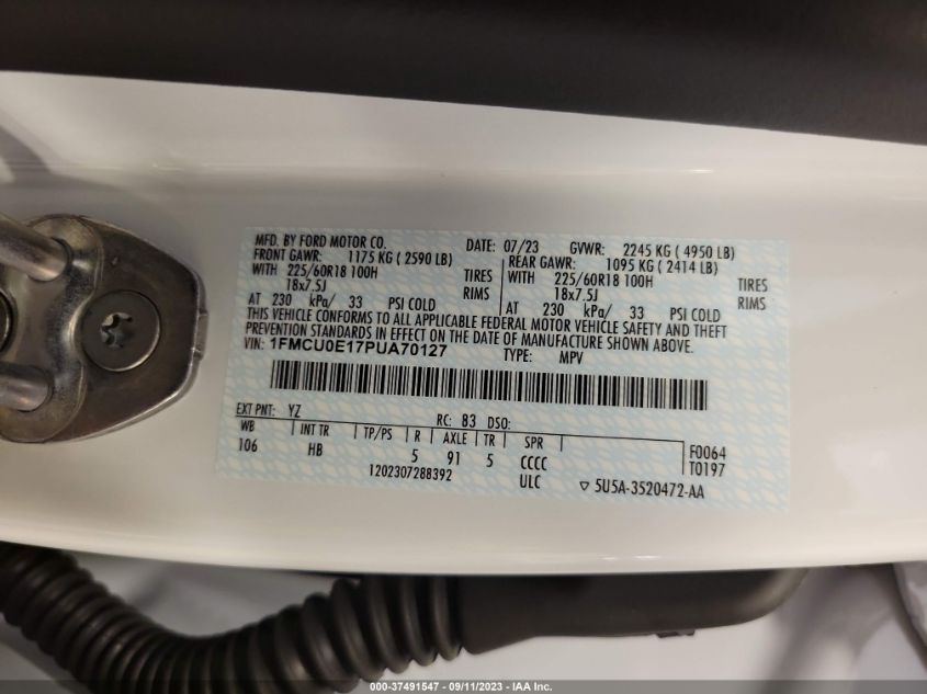 2023 FORD ESCAPE PHEV - 1FMCU0E17PUA70127