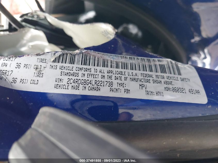 2020 DODGE GRAND CARAVAN SE - 2C4RDGBG4LR221738