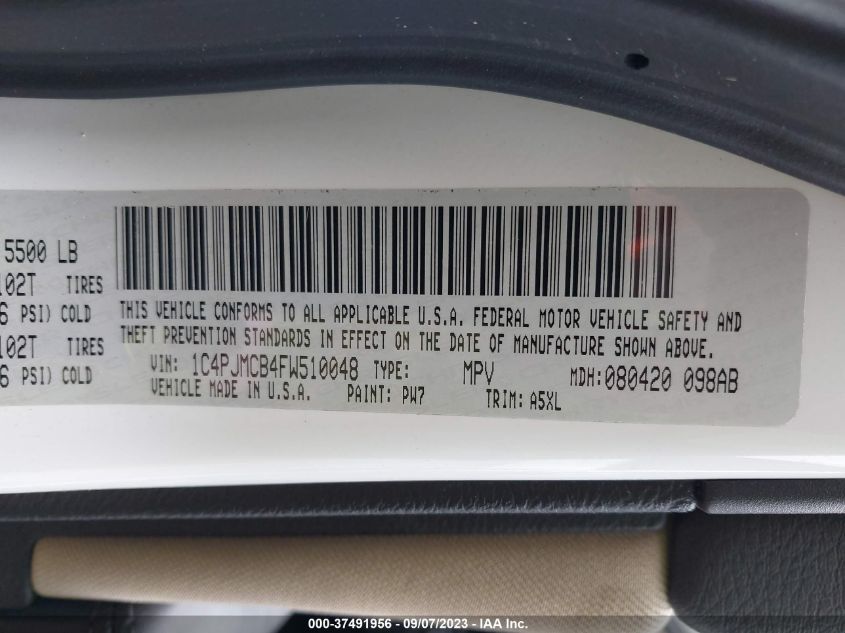 2015 JEEP CHEROKEE LATITUDE - 1C4PJMCB4FW510048