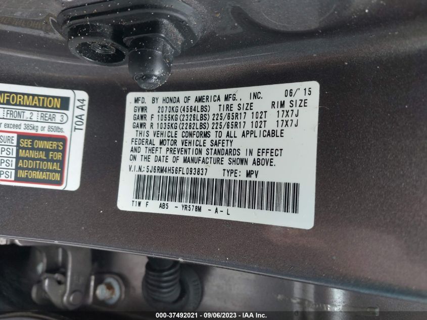 2015 HONDA CR-V EX - 5J6RM4H56FL093837