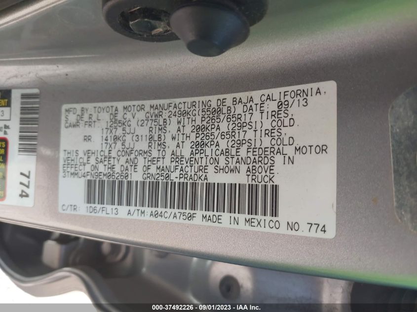 2014 TOYOTA TACOMA - 3TMMU4FN9EM062601