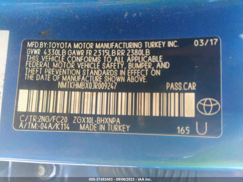 2018 TOYOTA C-HR XLE - NMTKHMBX0JR009247