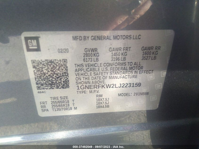 2020 CHEVROLET TRAVERSE LS - 1GNERFKW2LJ223159