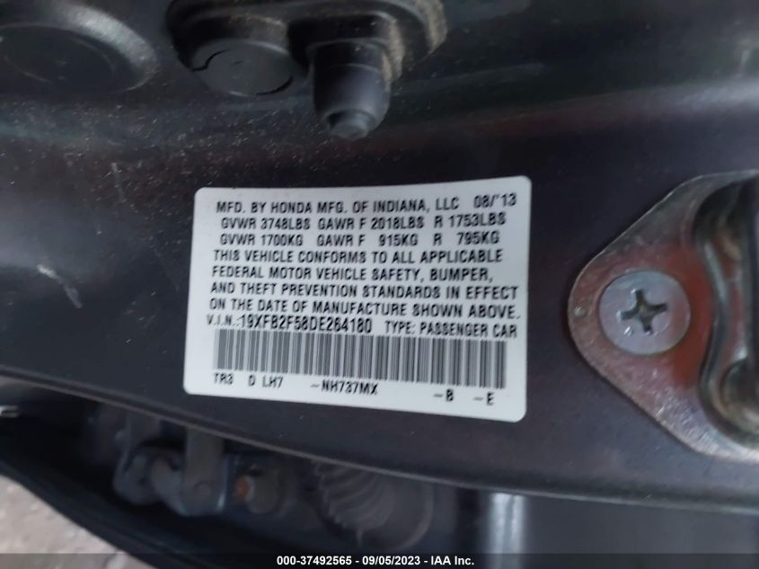 2013 HONDA CIVIC SDN LX - 19XFB2F58DE264180