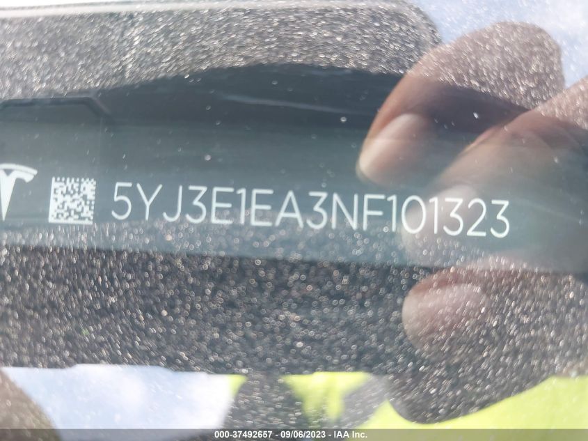 2022 TESLA MODEL 3 - 5YJ3E1EA3NF101323