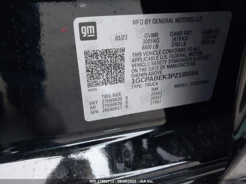2023 CHEVROLET SILVERADO 1500 CUSTOM - 1GCPABEK3PZ185054