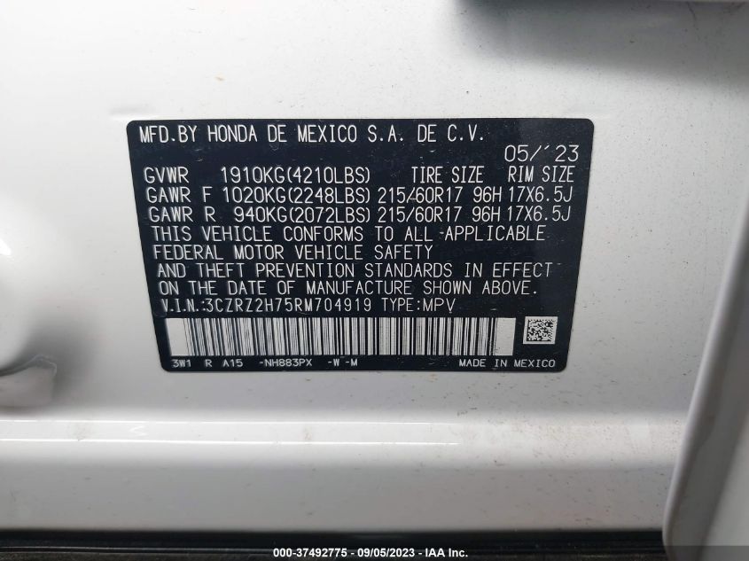 2024 HONDA HR-V EX-L - 3CZRZ2H75RM704919