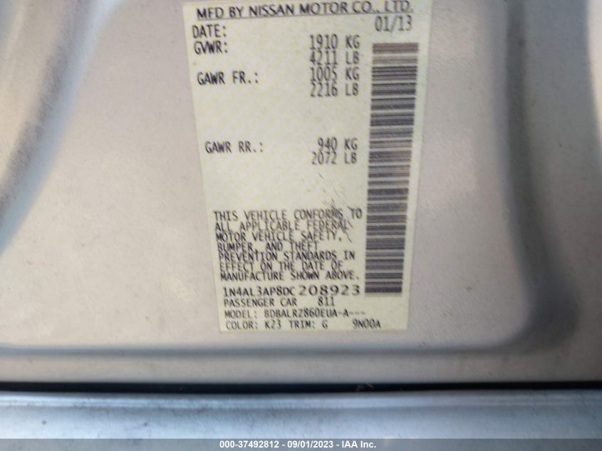 2013 NISSAN ALTIMA 2.5 S - 1N4AL3AP8DC208923