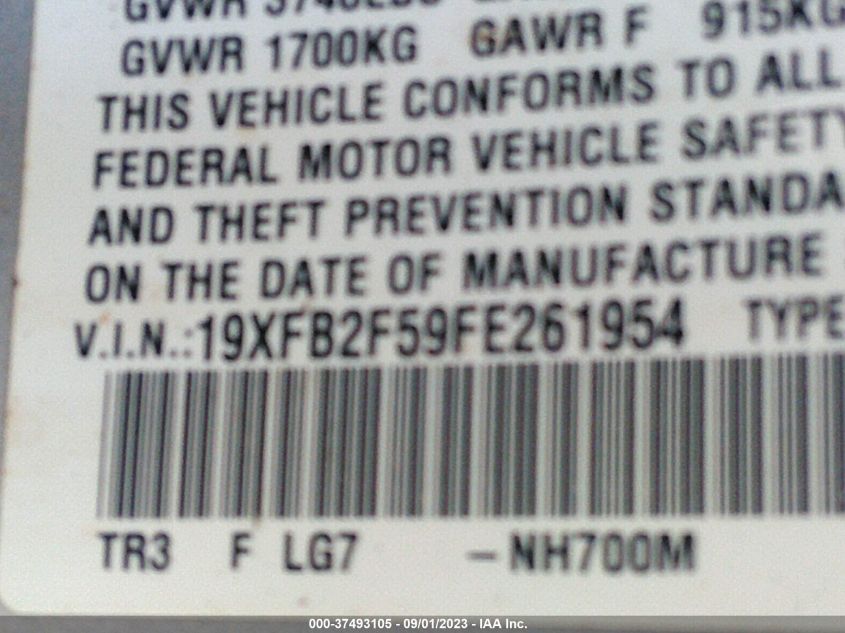 2015 HONDA CIVIC SEDAN LX - 19XFB2F59FE261954