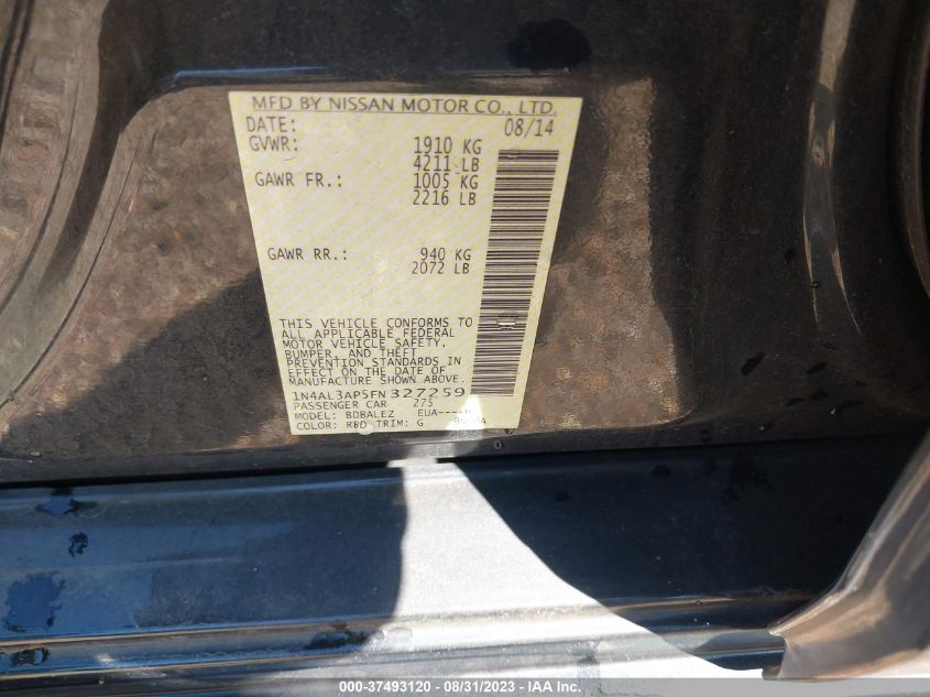 2015 NISSAN ALTIMA 2.5 S - 1N4AL3AP5FN327259