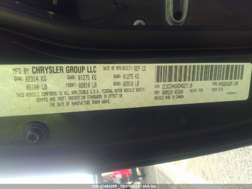 2013 CHRYSLER 300 - 2C3CCAAGXDH527118