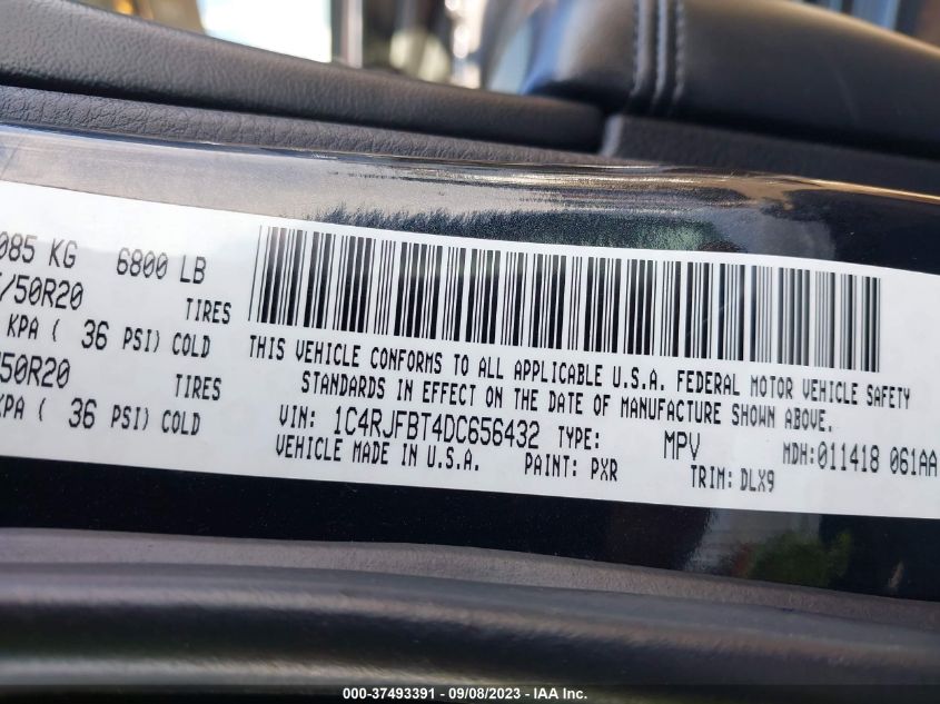2013 JEEP GRAND CHEROKEE LIMITED - 1C4RJFBT4DC656432