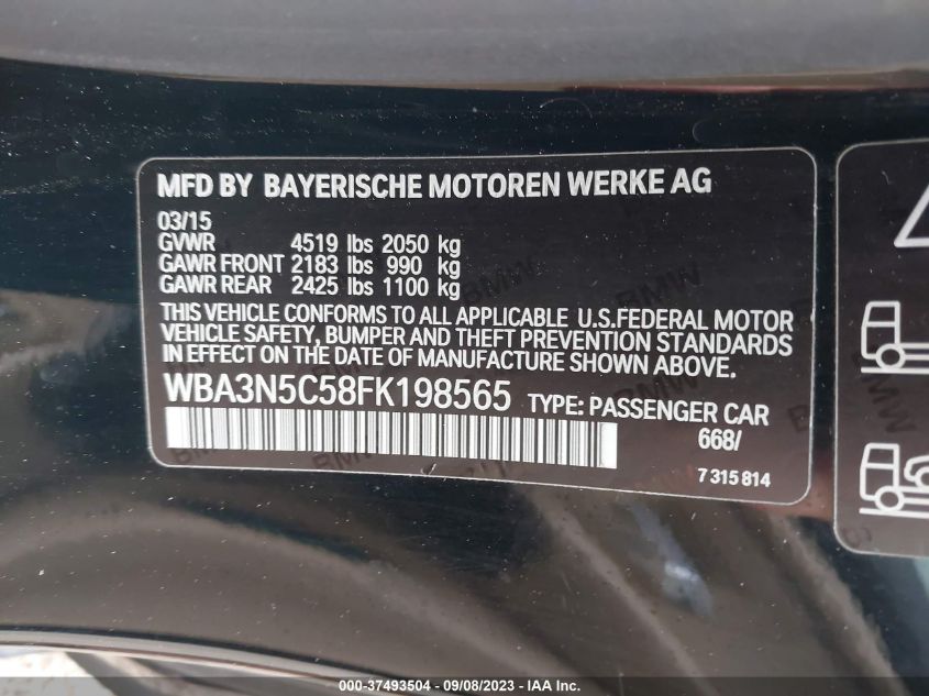 2015 BMW 428I XDRIVE WBA3N5C58FK198565