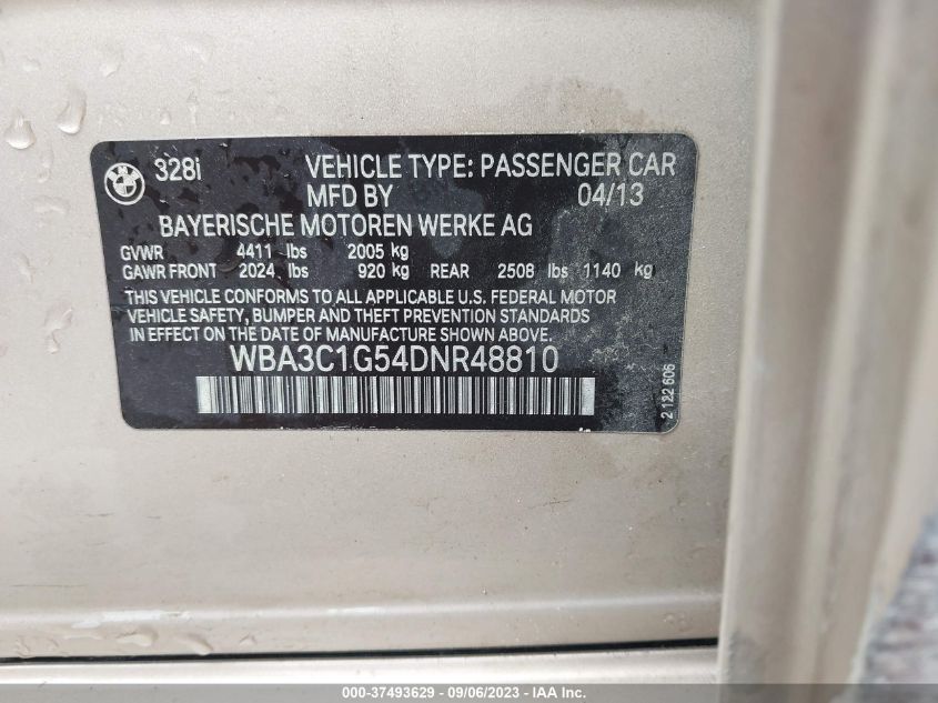 2013 BMW 328I - WBA3C1G54DNR48810