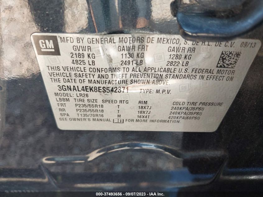 2014 CHEVROLET CAPTIVA SPORT FLEET LTZ 3GNAL4EK8ES542371