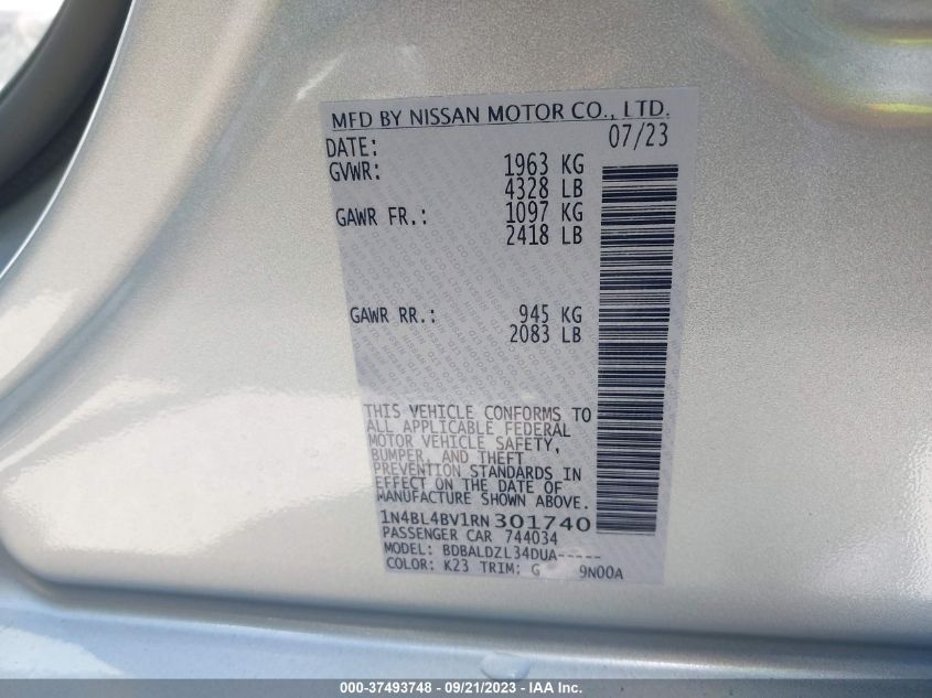 2024 NISSAN ALTIMA 2.5 S - 1N4BL4BV1RN301740