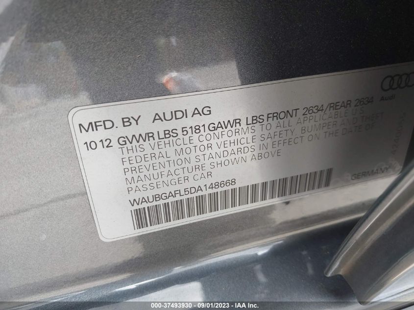 2013 AUDI S4 PREMIUM PLUS WAUBGAFL5DA148668