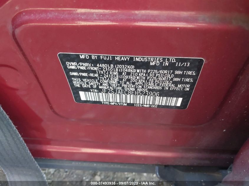 2014 SUBARU FORESTER 2.5I PREMIUM - JF2SJAEC8EH523906