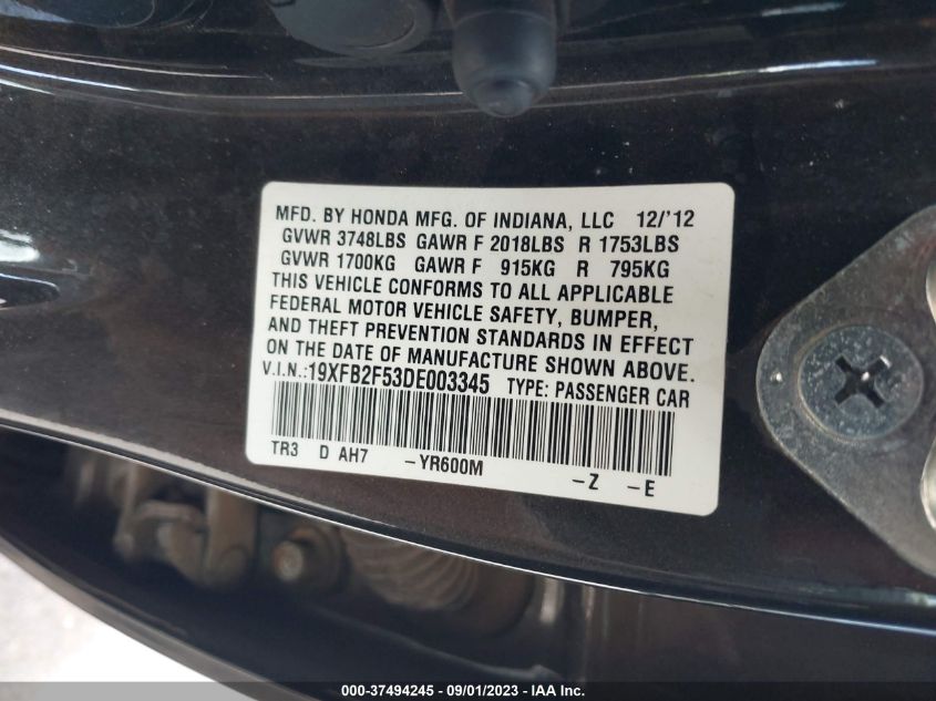 2013 HONDA CIVIC SDN LX - 19XFB2F53DE003345