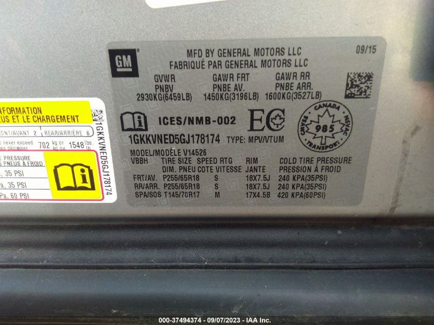 2016 GMC ACADIA SLE - 1GKKVNED5GJ178174