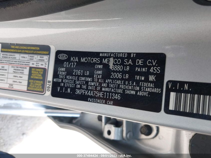 2017 KIA FORTE LX - 3KPFK4A75HE111346