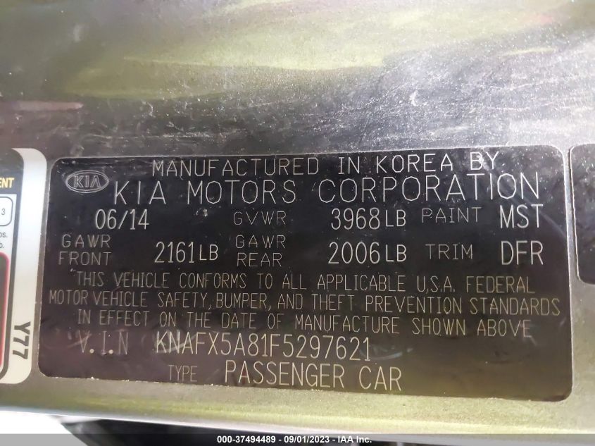 2015 KIA FORTE 5-DOOR EX - KNAFX5A81F5297621