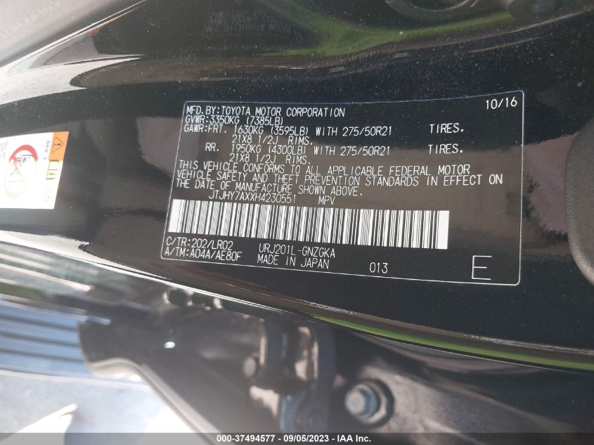 2017 LEXUS LX LX 570 - JTJHY7AXXH4230551