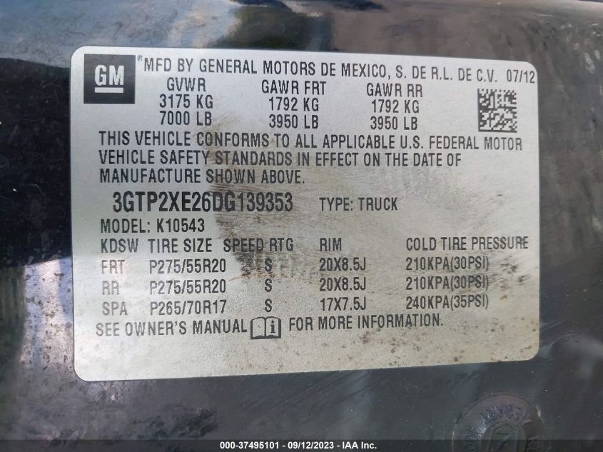 2013 GMC SIERRA 1500 DENALI - 3GTP2XE26DG139353