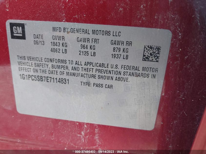 2014 CHEVROLET CRUZE 1LT - 1G1PC5SB7E7114831